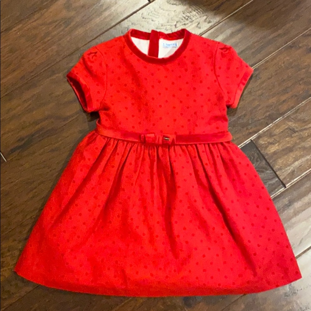 Mayoral wool blend red dots Christmas dress, 6